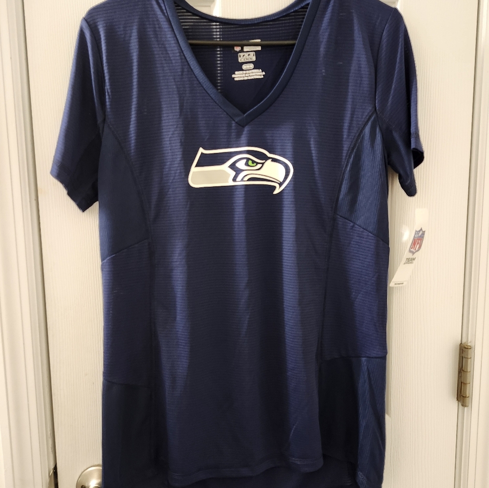 Seahawks NFL Team Womens Vneck Shirt-NWT